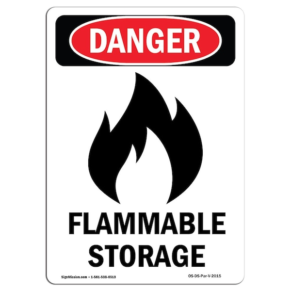 Safety Sign, OSHA Danger, 5" Height, Portrait, D-35-V-2015-10PK